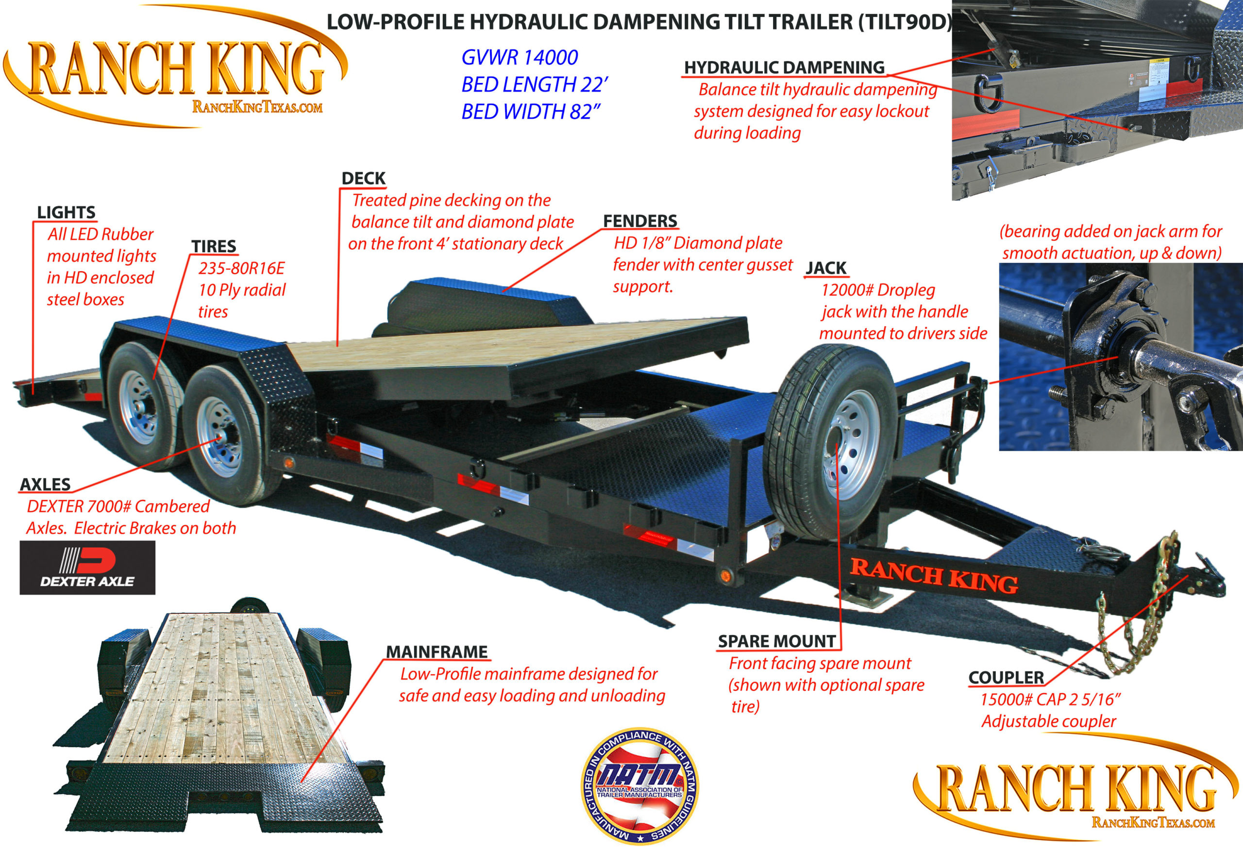 HEAVY DUTY LOW PROFILE TILT TRAILER SERIES 14000#-16000#